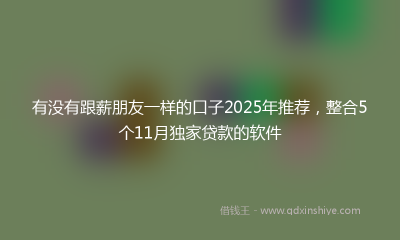 有没有跟薪朋友一样的口子2025年推荐，整合5个11月独家贷款的软件