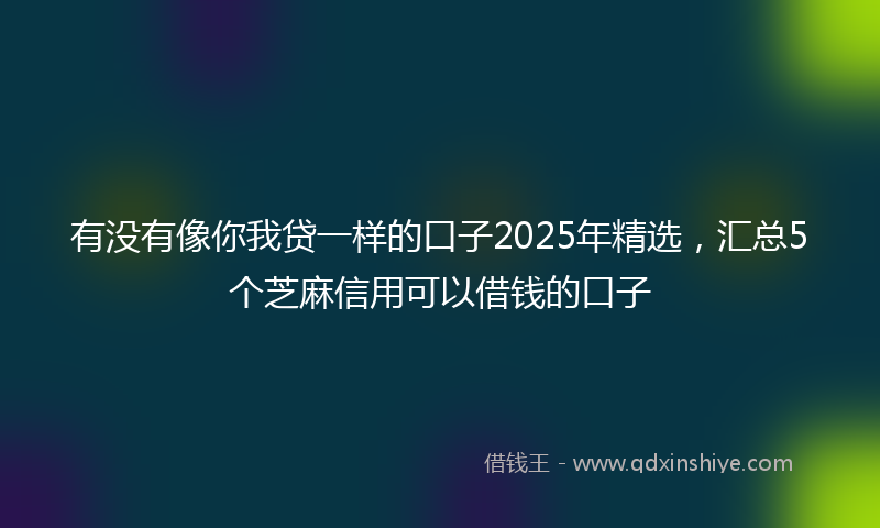 有没有像你我贷一样的口子2025年精选，汇总5个芝麻信用可以借钱的口子