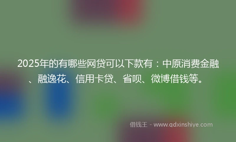 2025年的有哪些网贷可以下款有：中原消费金融、融逸花、信用卡贷、省呗、微博借钱等。