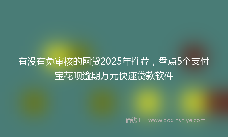 有没有免审核的网贷2025年推荐,盘点5个支付宝花呗逾期万元快速贷款软件