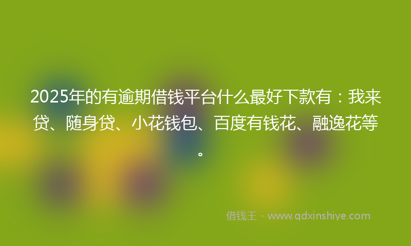 2025年的有逾期借钱平台什么最好下款有：我来贷、随身贷、小花钱包、百度有钱花、融逸花等。