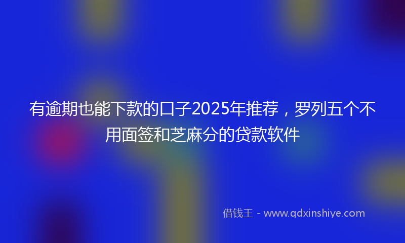 有逾期也能下款的口子2025年推荐，罗列五个不用面签和芝麻分的贷款软件