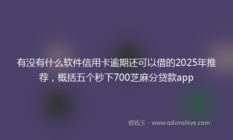有没有什么软件信用卡逾期还可以借的2025年推荐，概括五个秒下700芝麻分贷款app