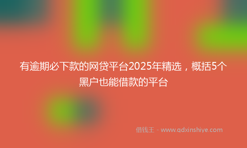 有逾期必下款的网贷平台2025年精选，概括5个黑户也能借款的平台