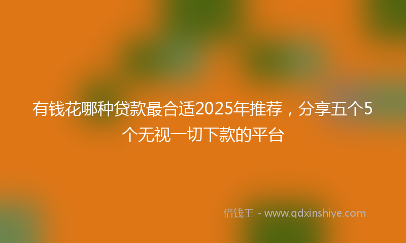 有钱花哪种贷款最合适2025年推荐，分享五个5个无视一切下款的平台