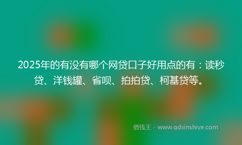 2025年的有没有哪个网贷口子好用点的有：读秒贷、洋钱罐、省呗、拍拍贷、柯基贷等。