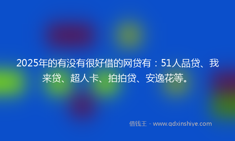 2025年的有没有很好借的网贷有：51人品贷、我来贷、超人卡、拍拍贷、安逸花等。