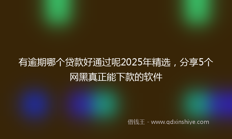 有逾期哪个贷款好通过呢2025年精选，分享5个网黑真正能下款的软件