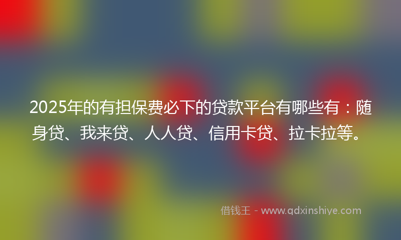 2025年的有担保费必下的贷款平台有哪些有：随身贷、我来贷、人人贷、信用卡贷、拉卡拉等。