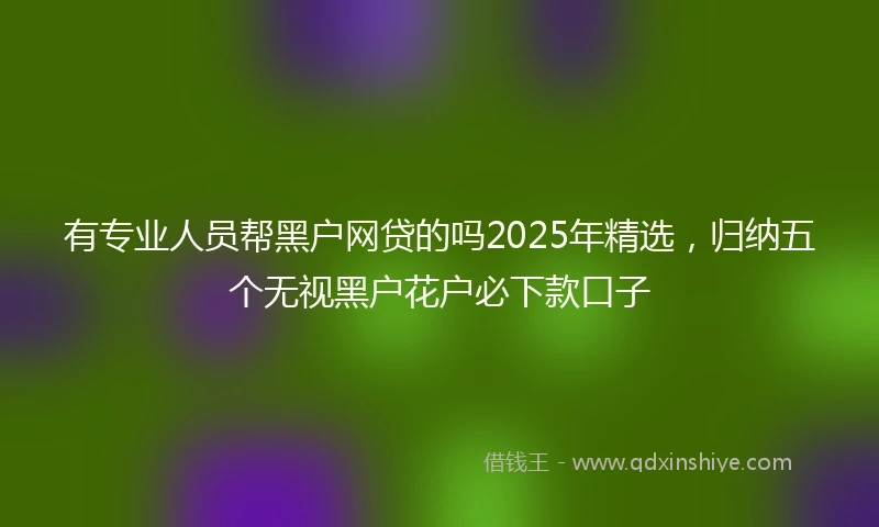 有专业人员帮黑户网贷的吗2025年精选，归纳五个无视黑户花户必下款口子