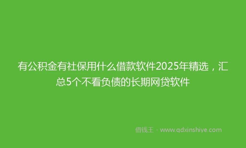 有公积金有社保用什么借款软件2025年精选，汇总5个不看负债的长期网贷软件
