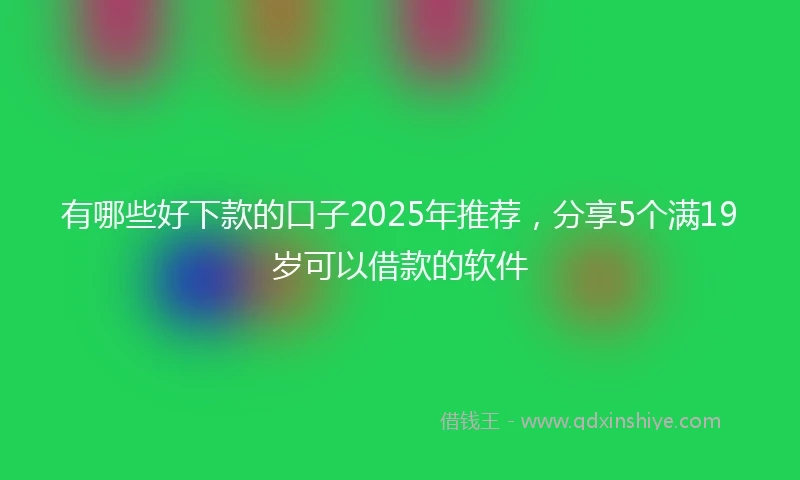 有哪些好下款的口子2025年推荐，分享5个满19岁可以借款的软件