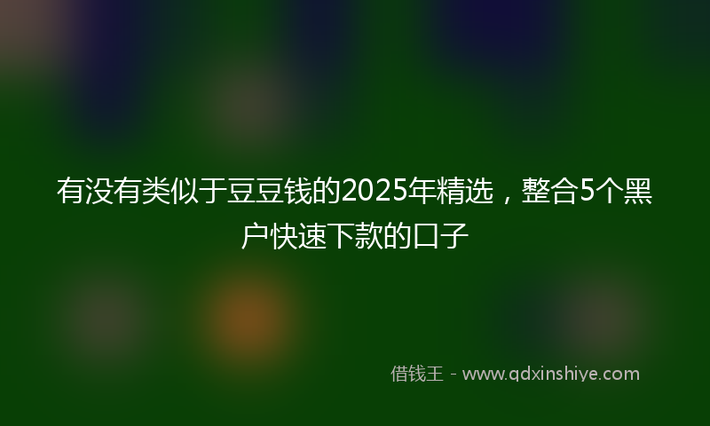有没有类似于豆豆钱的2025年精选，整合5个黑户快速下款的口子