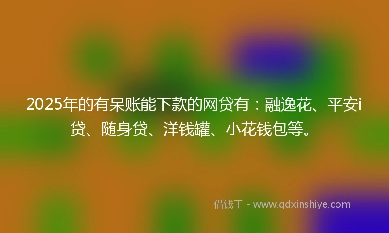 2025年的有呆账能下款的网贷有：融逸花、平安i贷、随身贷、洋钱罐、小花钱包等。