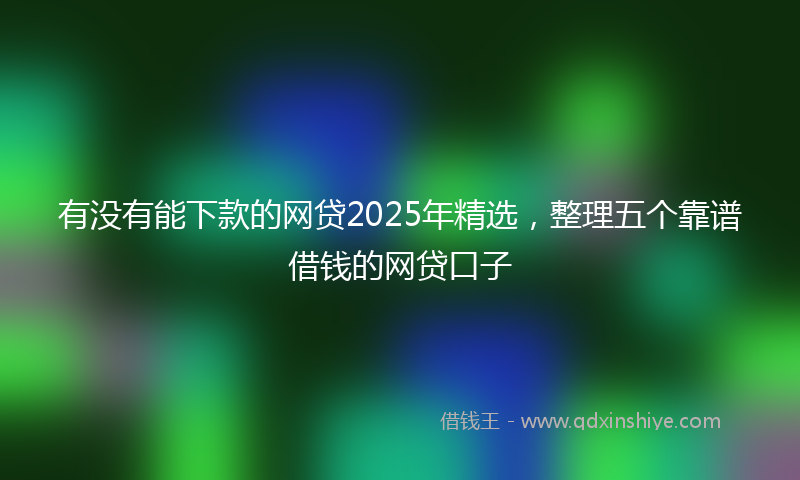 有没有能下款的网贷2025年精选，整理五个靠谱借钱的网贷口子