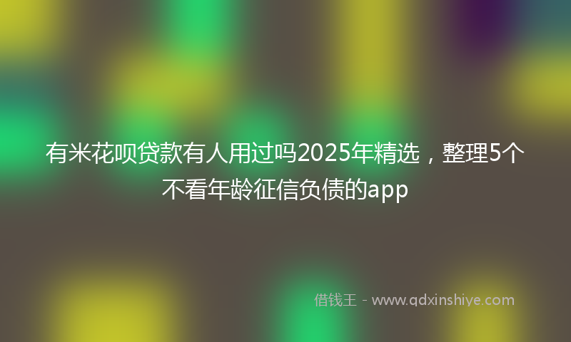 有米花呗贷款有人用过吗2025年精选，整理5个不看年龄征信负债的app