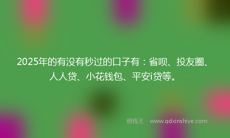 2025年的有没有秒过的口子有：省呗、投友圈、人人贷、小花钱包、平安i贷等。