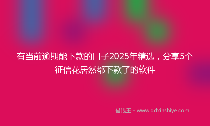 有当前逾期能下款的口子2025年精选，分享5个征信花居然都下款了的软件