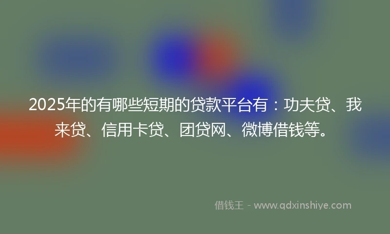 2025年的有哪些短期的贷款平台有：功夫贷、我来贷、信用卡贷、团贷网、微博借钱等。