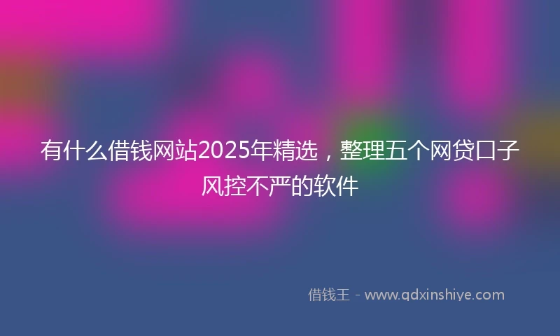 有什么借钱网站2025年精选，整理五个网贷口子风控不严的软件