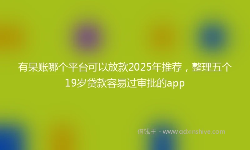 有呆账哪个平台可以放款2025年推荐，整理五个19岁贷款容易过审批的app