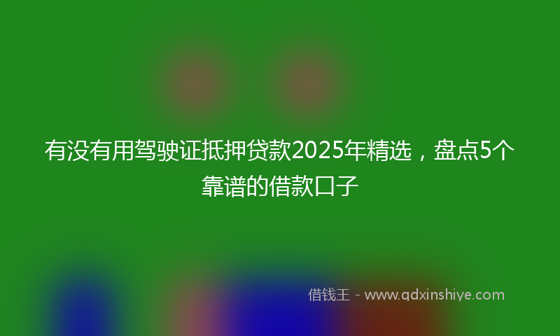 有没有用驾驶证抵押贷款2025年精选，盘点5个靠谱的借款口子