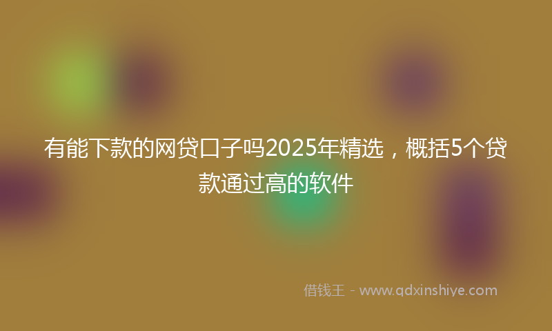 有能下款的网贷口子吗2025年精选，概括5个贷款通过高的软件