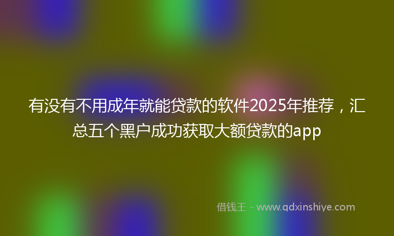 有没有不用成年就能贷款的软件2025年推荐，汇总五个黑户成功获取大额贷款的app