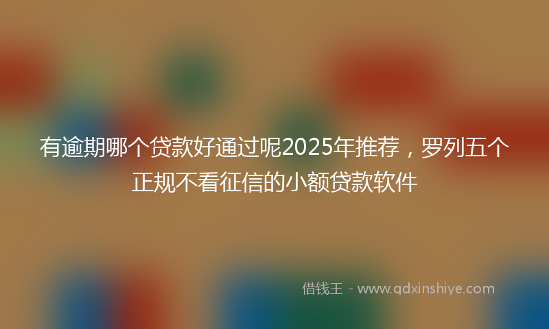 有逾期哪个贷款好通过呢2025年推荐，罗列五个正规不看征信的小额贷款软件