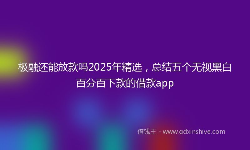 极融还能放款吗2025年精选，总结五个无视黑白百分百下款的借款app