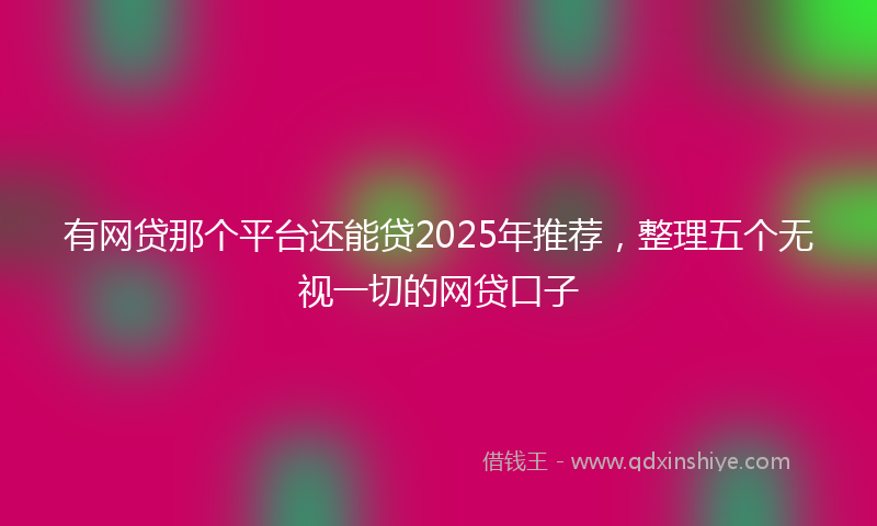有网贷那个平台还能贷2025年推荐，整理五个无视一切的网贷口子