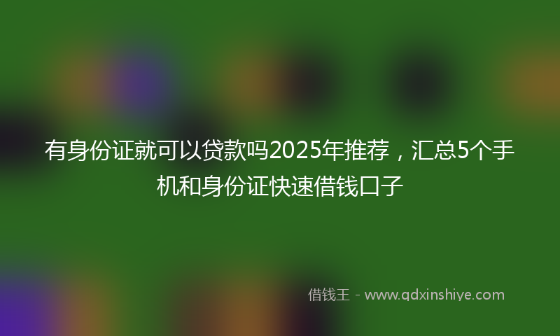 有身份证就可以贷款吗2025年推荐，汇总5个手机和身份证快速借钱口子