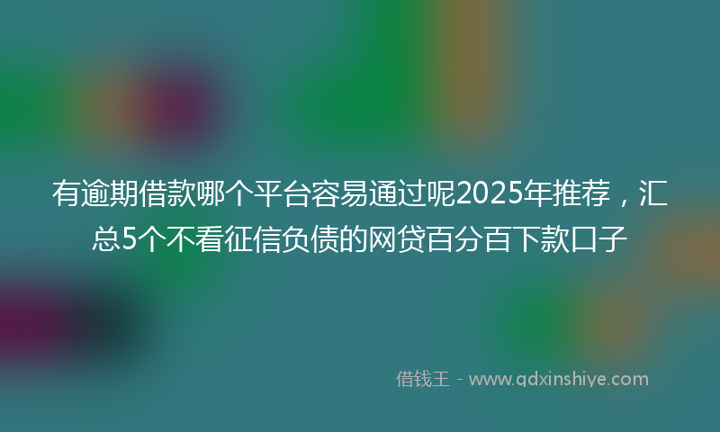 有逾期借款哪个平台容易通过呢2025年推荐，汇总5个不看征信负债的网贷百分百下款口子