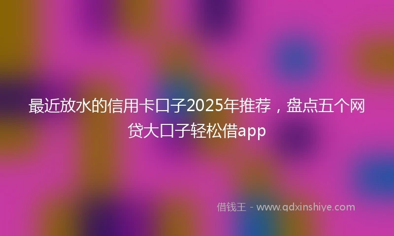 最近放水的信用卡口子2025年推荐，盘点五个网贷大口子轻松借app