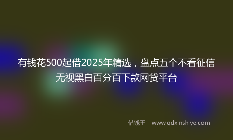 有钱花500起借2025年精选，盘点五个不看征信无视黑白百分百下款网贷平台