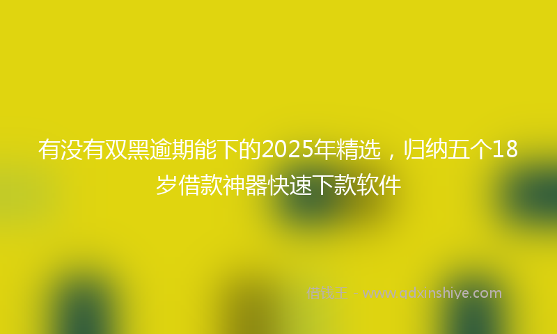 有没有双黑逾期能下的2025年精选，归纳五个18岁借款神器快速下款软件