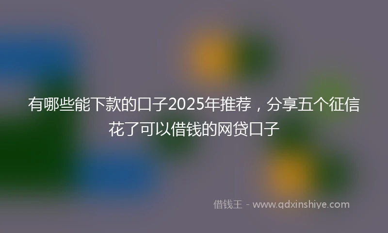 有哪些能下款的口子2025年推荐，分享五个征信花了可以借钱的网贷口子