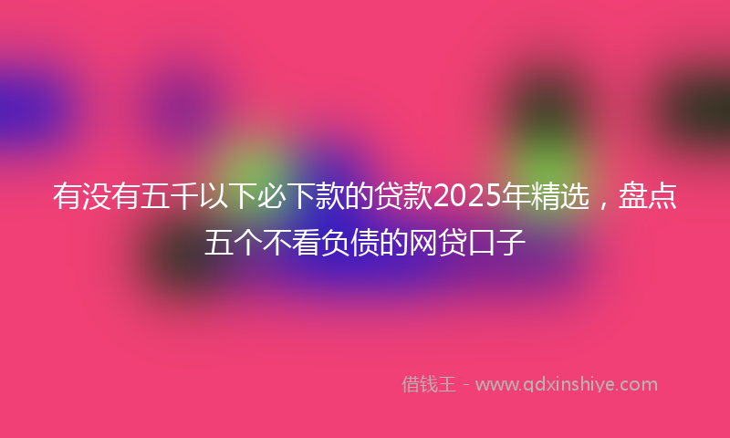 有没有五千以下必下款的贷款2025年精选，盘点五个不看负债的网贷口子