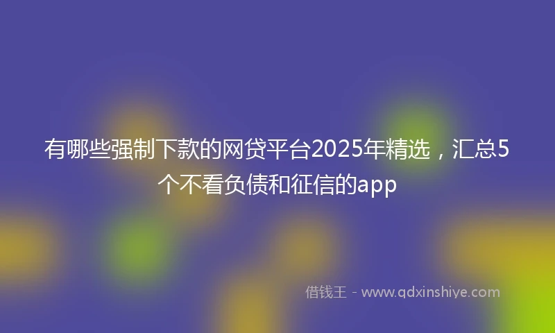 有哪些强制下款的网贷平台2025年精选，汇总5个不看负债和征信的app