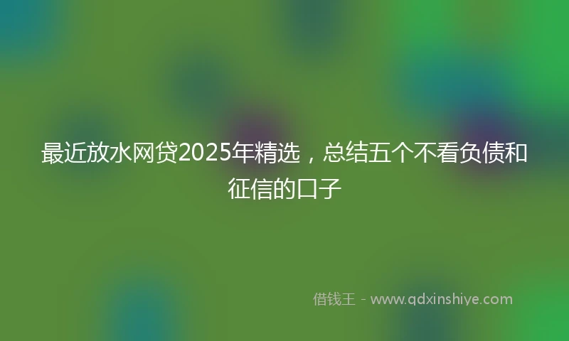 最近放水网贷2025年精选，总结五个不看负债和征信的口子