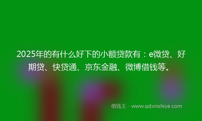 2025年的有什么好下的小额贷款有：e微贷、好期贷、快贷通、京东金融、微博借钱等。
