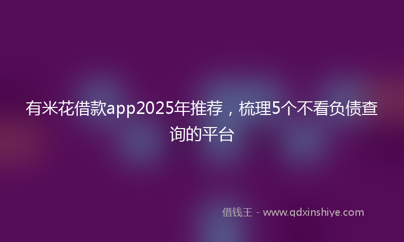有米花借款app2025年推荐，梳理5个不看负债查询的平台