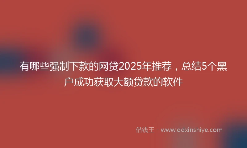 有哪些强制下款的网贷2025年推荐，总结5个黑户成功获取大额贷款的软件