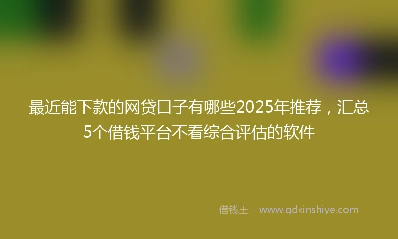 最近能下款的网贷口子有哪些2025年推荐，汇总5个借钱平台不看综合评估的软件