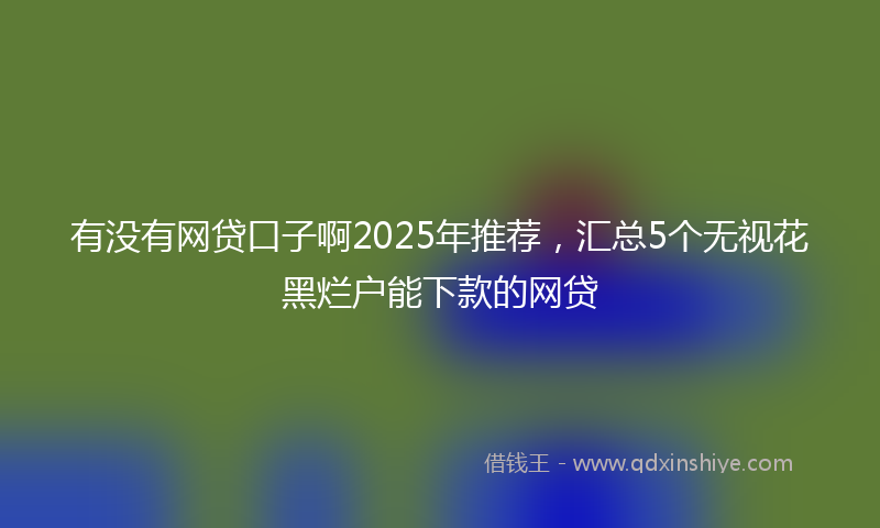 有没有网贷口子啊2025年推荐，汇总5个无视花黑烂户能下款的网贷