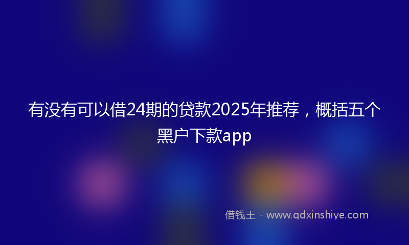 有没有可以借24期的贷款2025年推荐，概括五个黑户下款app