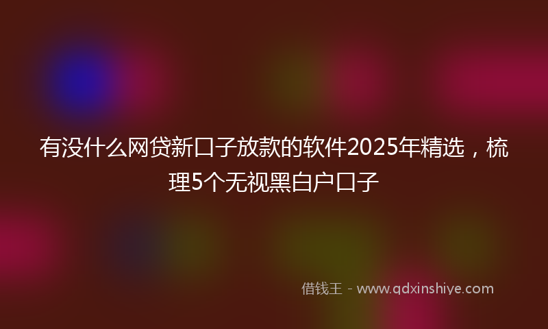 有没什么网贷新口子放款的软件2025年精选，梳理5个无视黑白户口子