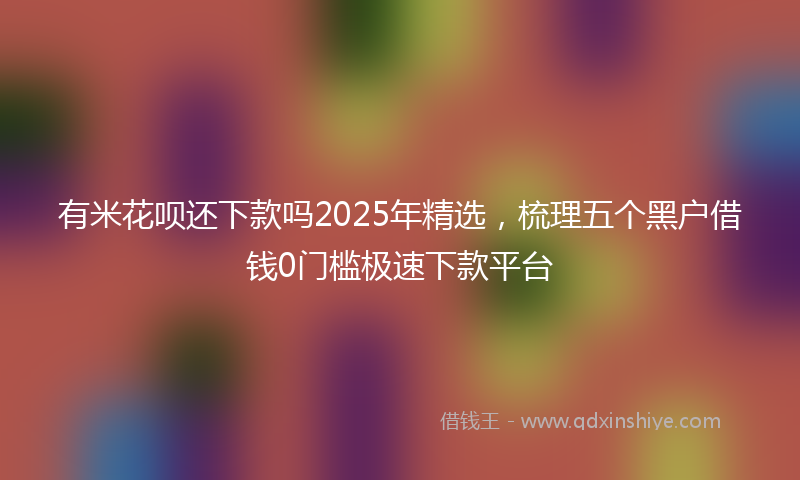 有米花呗还下款吗2025年精选，梳理五个黑户借钱0门槛极速下款平台