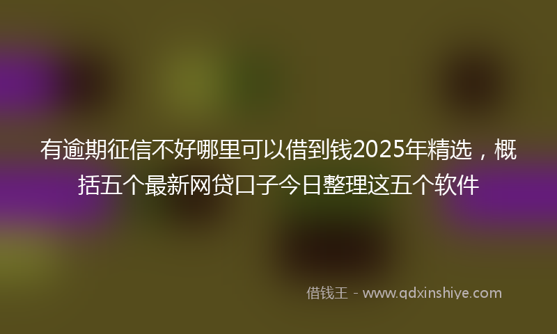 有逾期征信不好哪里可以借到钱2025年精选，概括五个最新网贷口子今日整理这五个软件