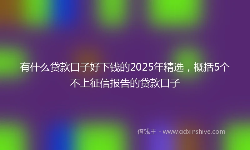 有什么贷款口子好下钱的2025年精选，概括5个不上征信报告的贷款口子